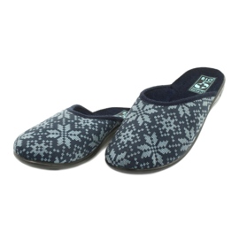 Papuče od velura Adanex 25405 Mornarsko plava 2