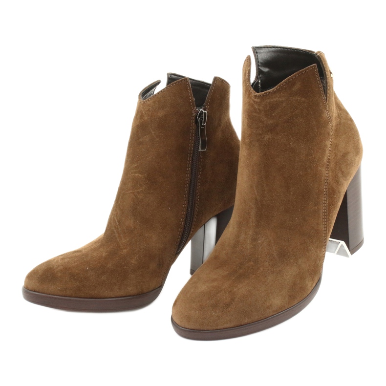 Gamis Kožne čizme od antilopa na stupu 4018 smeđa 2