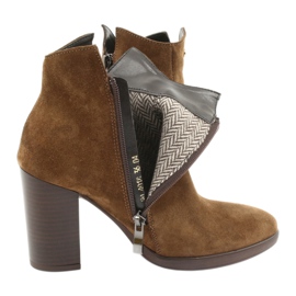 Gamis Kožne čizme od antilopa na stupu 4018 smeđa 4