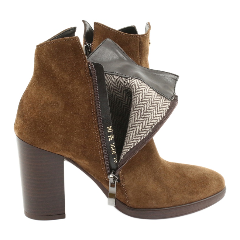 Gamis Kožne čizme od antilopa na stupu 4018 smeđa 4