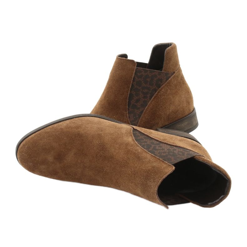 Gamis Gležnjače od brušene kože 4036 smeđe smeđa 4