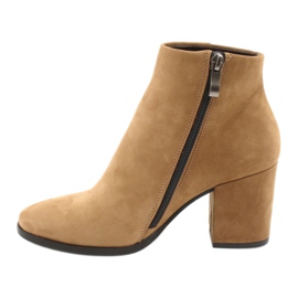 Kaniowski Ženske kožne čizme K-0307 toffee/bež 1