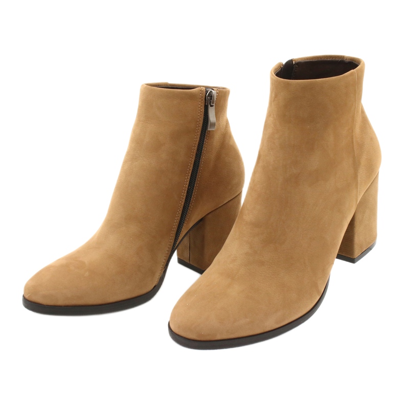 Kaniowski Ženske kožne čizme K-0307 toffee/bež 2