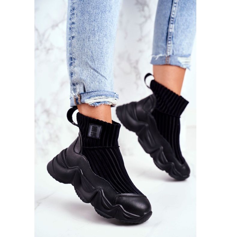 Ženske visoke sportske cipele Big Star Black GG274607 crno 1
