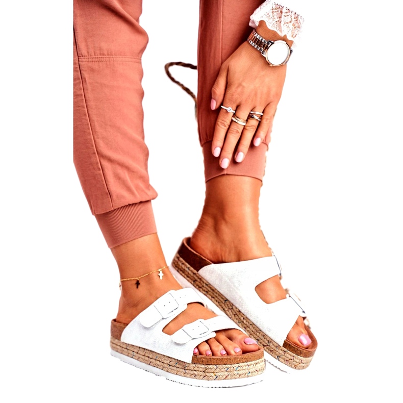 Ženske papuče Big Star White FF274665 bijela višebojan 1