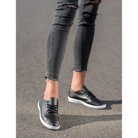 SHELOVET Crne tenisice s eko kožom crna 1