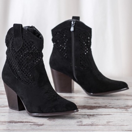 Erynn Crne ažurne kaubojke crna 1