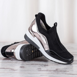 VINCEZA Kožne cipele na klizanje crna 1