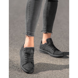 SHELOVET Crne tenisice od antilopa crno 2