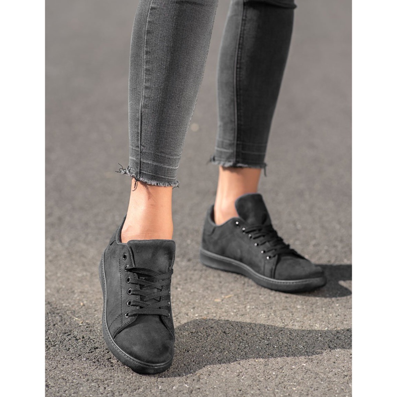 SHELOVET Crne tenisice od antilopa crno 2