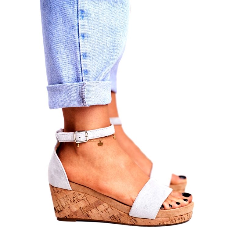 SEA Ženske sandale na klin Grey MarryMe siva 3