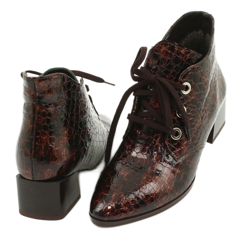 Gamis Lakirane čizme od zmijske kože 4055 smeđa 3
