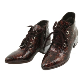 Gamis Lakirane čizme od zmijske kože 4055 smeđa 2