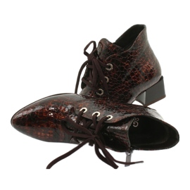 Gamis Lakirane čizme od zmijske kože 4055 smeđa 4