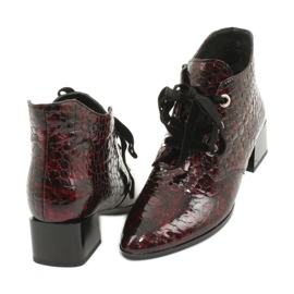 Gamis Lakirane čizme od zmijske kože 4055 crna crvena 3