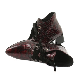 Gamis Lakirane čizme od zmijske kože 4055 crna crvena 4