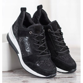 Filippo Crne kožne tenisice crna 1