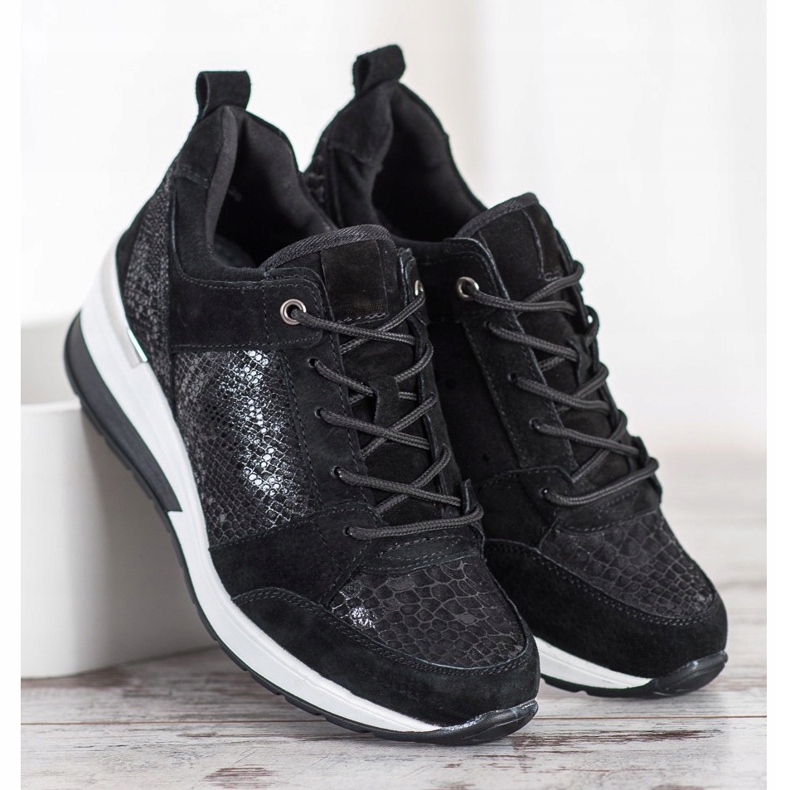 Filippo Crne kožne tenisice crna 1