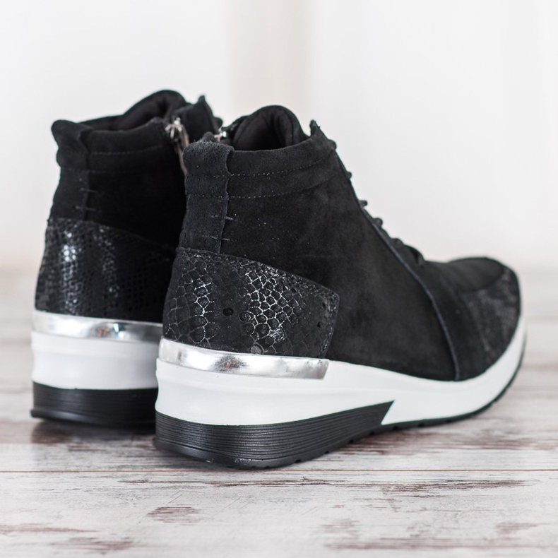 Filippo Kožne čizme na vezanje crna 1