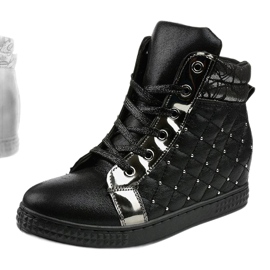 Crne tenisice na klin R468-2 crna 1