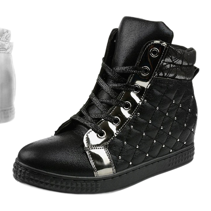 Crne tenisice na klin R468-2 crna 1