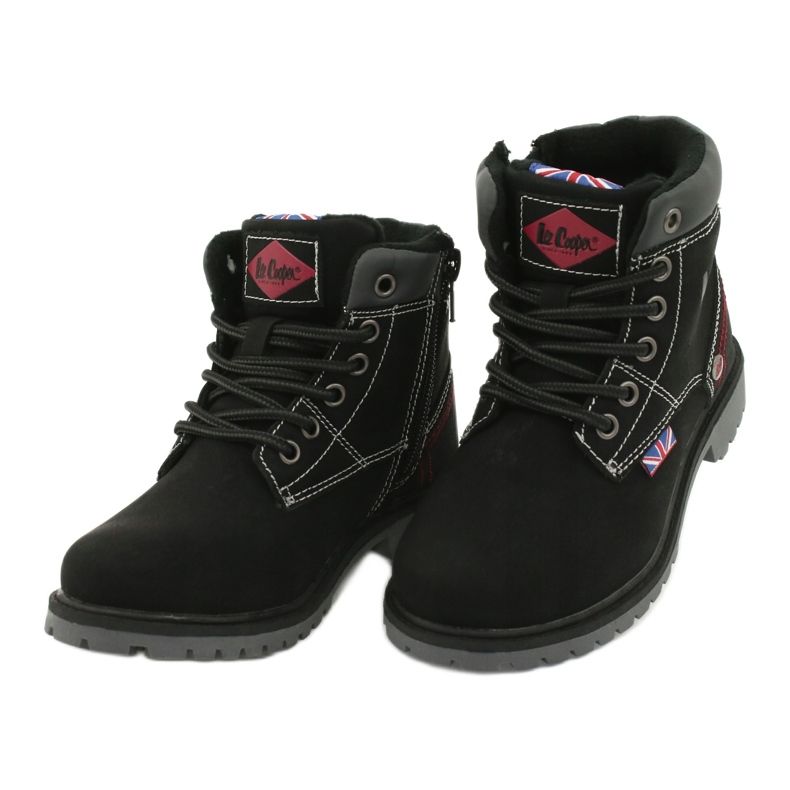 Dječji traperi vezani na crnom patentnom zatvaraču Lee Cooper crna 2