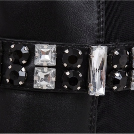 Čizme ukrašene kamenjem crne CH19176 Crne crna 1