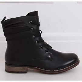 Crne čizme čipkane crne čizme PG08 Crne crna 2