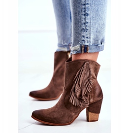 Exquisite Ženske Cappuccino kožne čizme Quintana na visoku petu smeđa 1