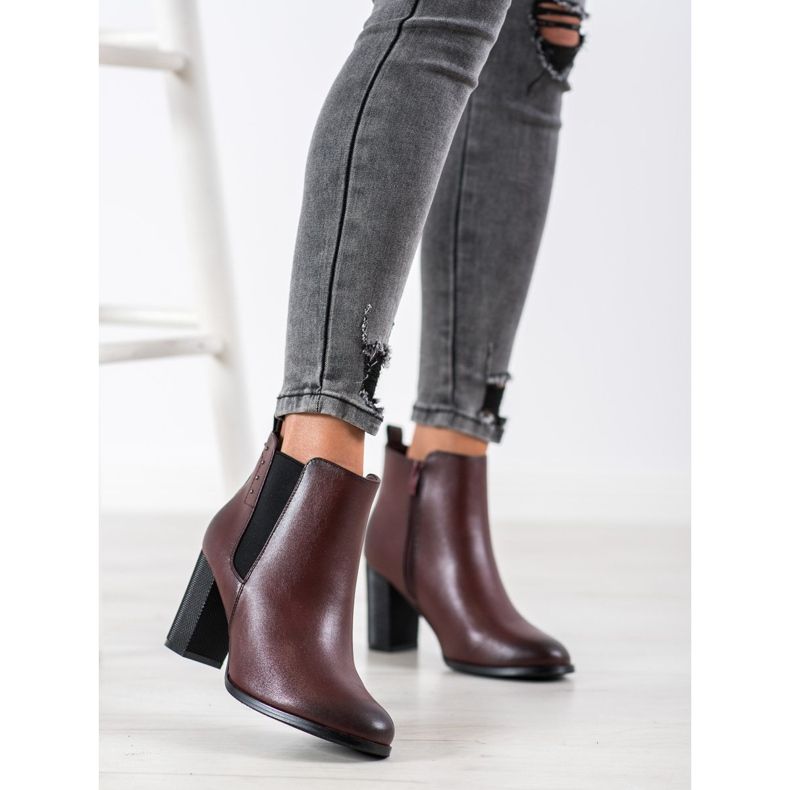 SHELOVET Čizme s ukrasnom petom smeđa 1