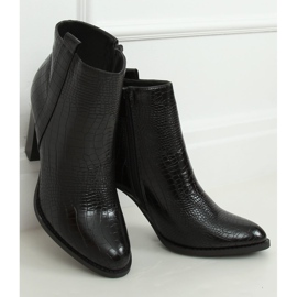 Crna Snakeskin high heels UK10 Black crno 1