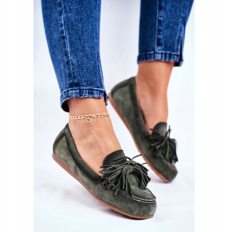 Ženske natikače Maciejka Kožna maslina 04830-24 zelena 1