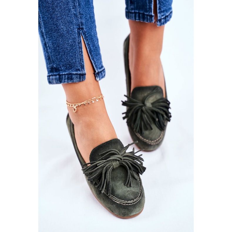 Ženske natikače Maciejka Kožna maslina 04830-24 zelena 2