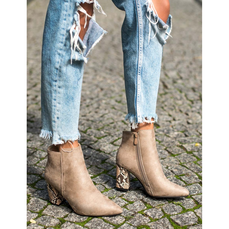 Čizme s motivom zmije VINCEZA bež 1