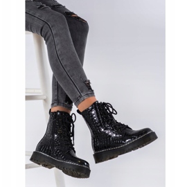 SHELOVET Čizme s uzorkom crna 1