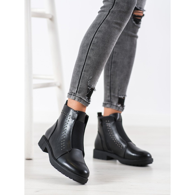 Sergio Leone Udobne čizme s gumicom crno 2