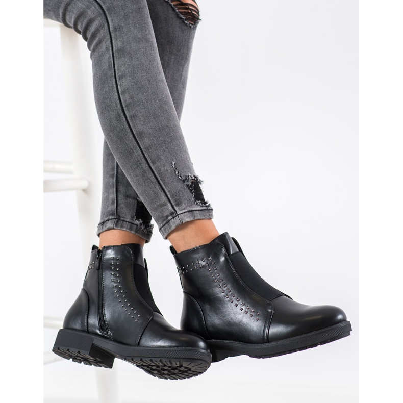 Sergio Leone Udobne čizme s gumicom crna 1