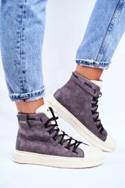 Ženske sportske kožne cipele GOE Grey GG2N3049 siva 1