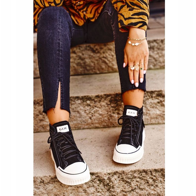 Ženske sportske kožne cipele GOE Black GG2N3062 crna 2