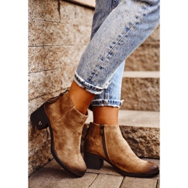 Vinceza Ženske čizme na petu, antilop, bež Volares 1