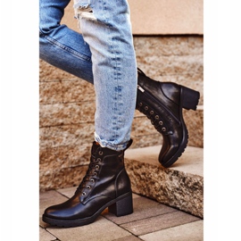 Vinceza Ženske čizme na petu crne od vlakana crno 1