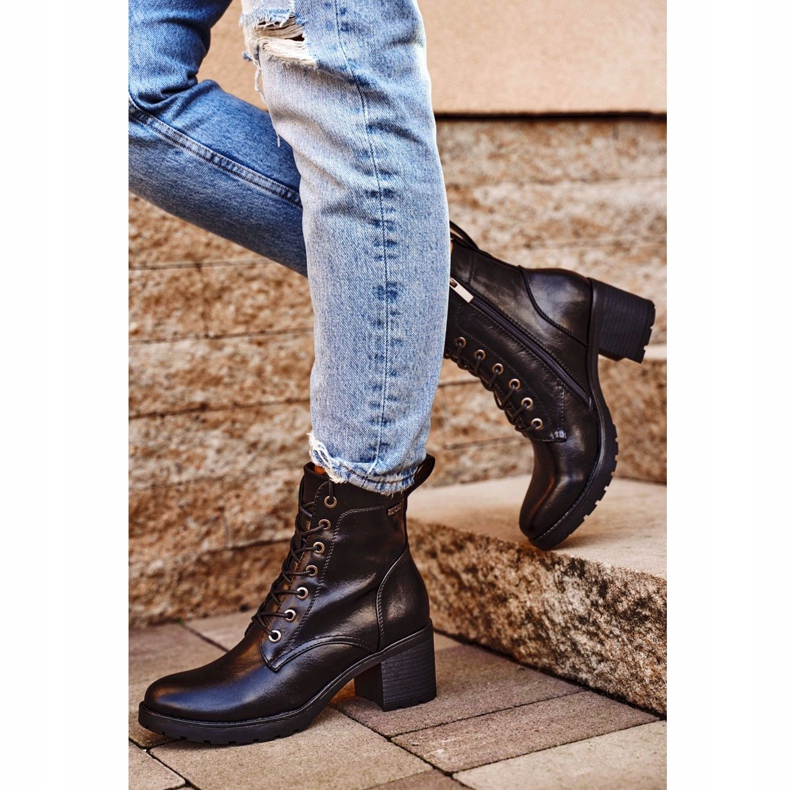 Vinceza Ženske čizme na petu crne od vlakana crno 1