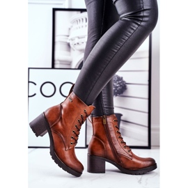 Vinceza Ženske čizme na smeđim vlaknima na visoku petu smeđa 1