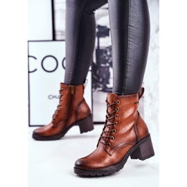 Vinceza Ženske čizme na smeđim vlaknima na visoku petu smeđa 2