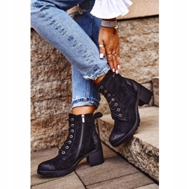 Vinceza Ženske crne tople čizme na vrtoglavici na peti crna 1