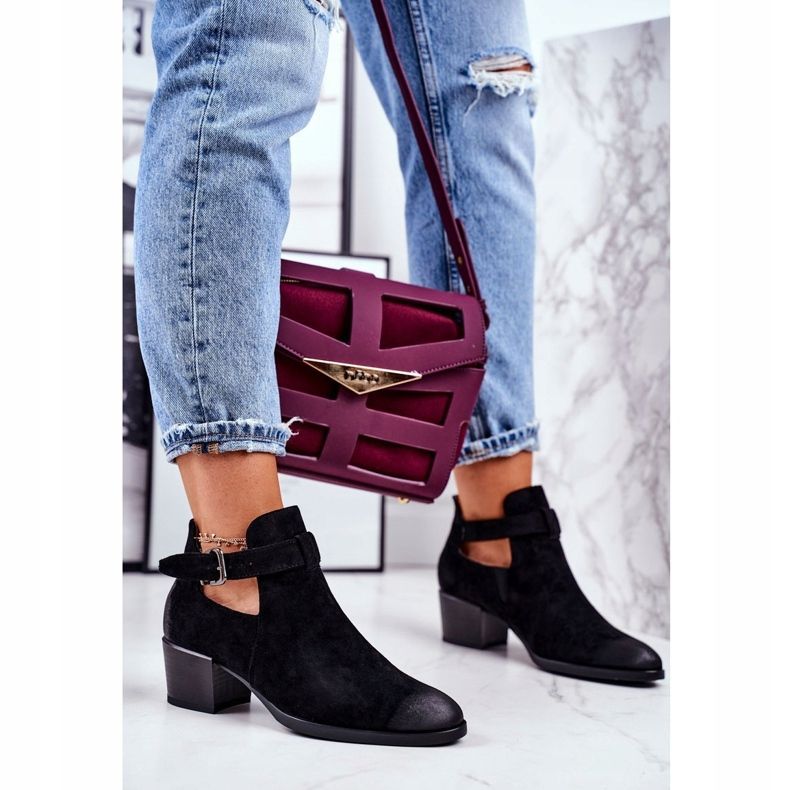 Vinceza Ženske čizme na visoku petu s izrezima Crna Sicilija crno 1