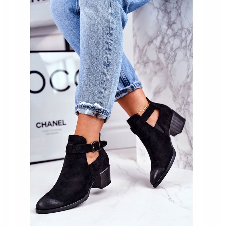 Vinceza Ženske čizme na visoku petu s izrezima Crna Sicilija crno 2