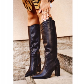 Ženske čizme na petu Lico crne zauvijek crna 1