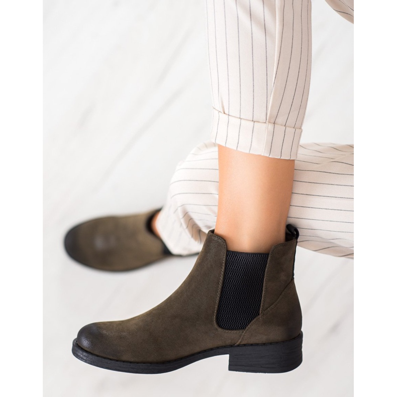 Sergio Leone Modne čizme Chelsea zelena 2