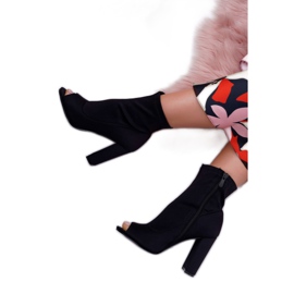 SEA Ženske čizme na visokoj peti Lycra otvoreni prsti Prvo crna crno 3